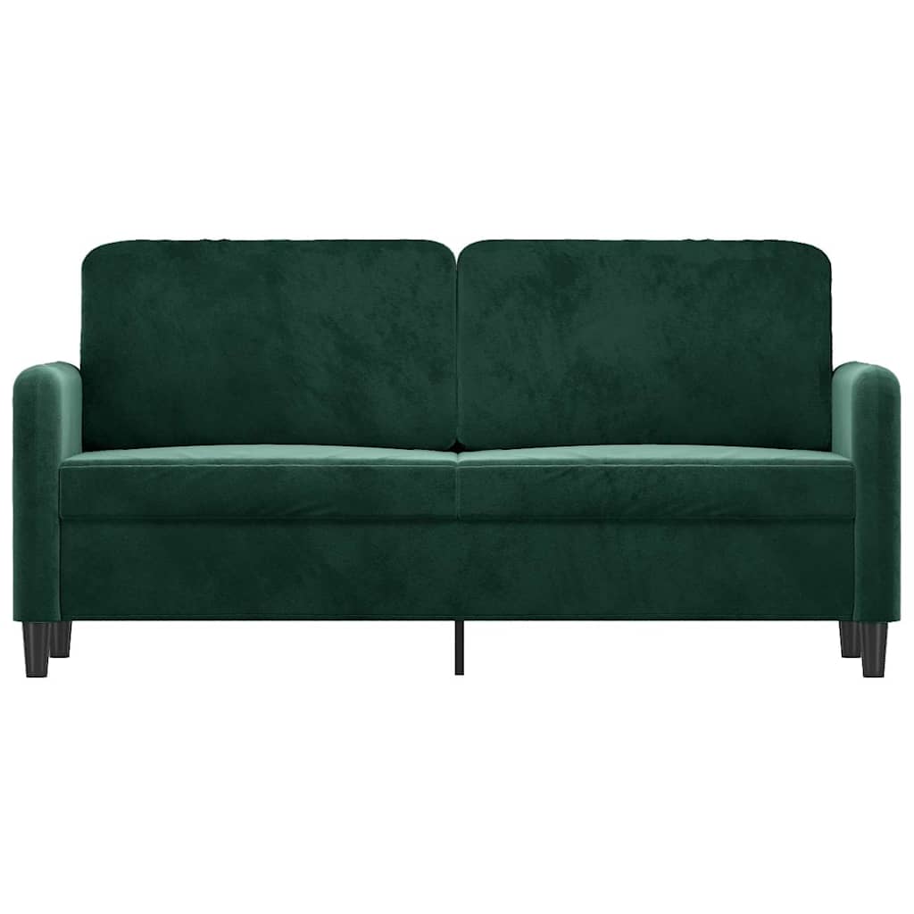 Sofa 2-osobowa, ciemnozielona, 140 cm, tapicerowana aksamitem