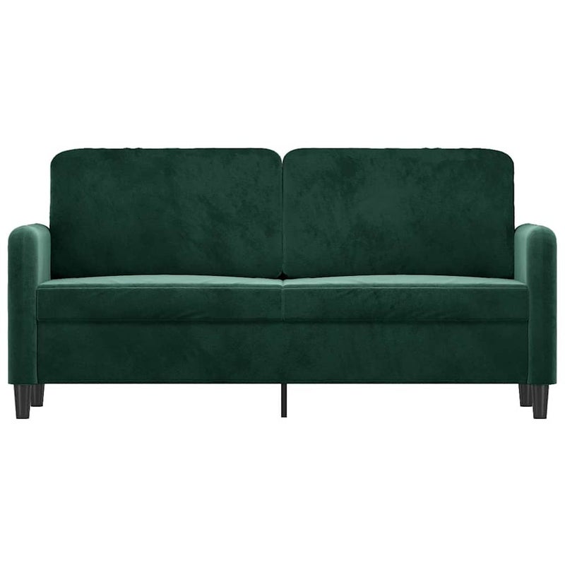 Sofa 2-osobowa, ciemnozielona, 140 cm, tapicerowana aksamitem