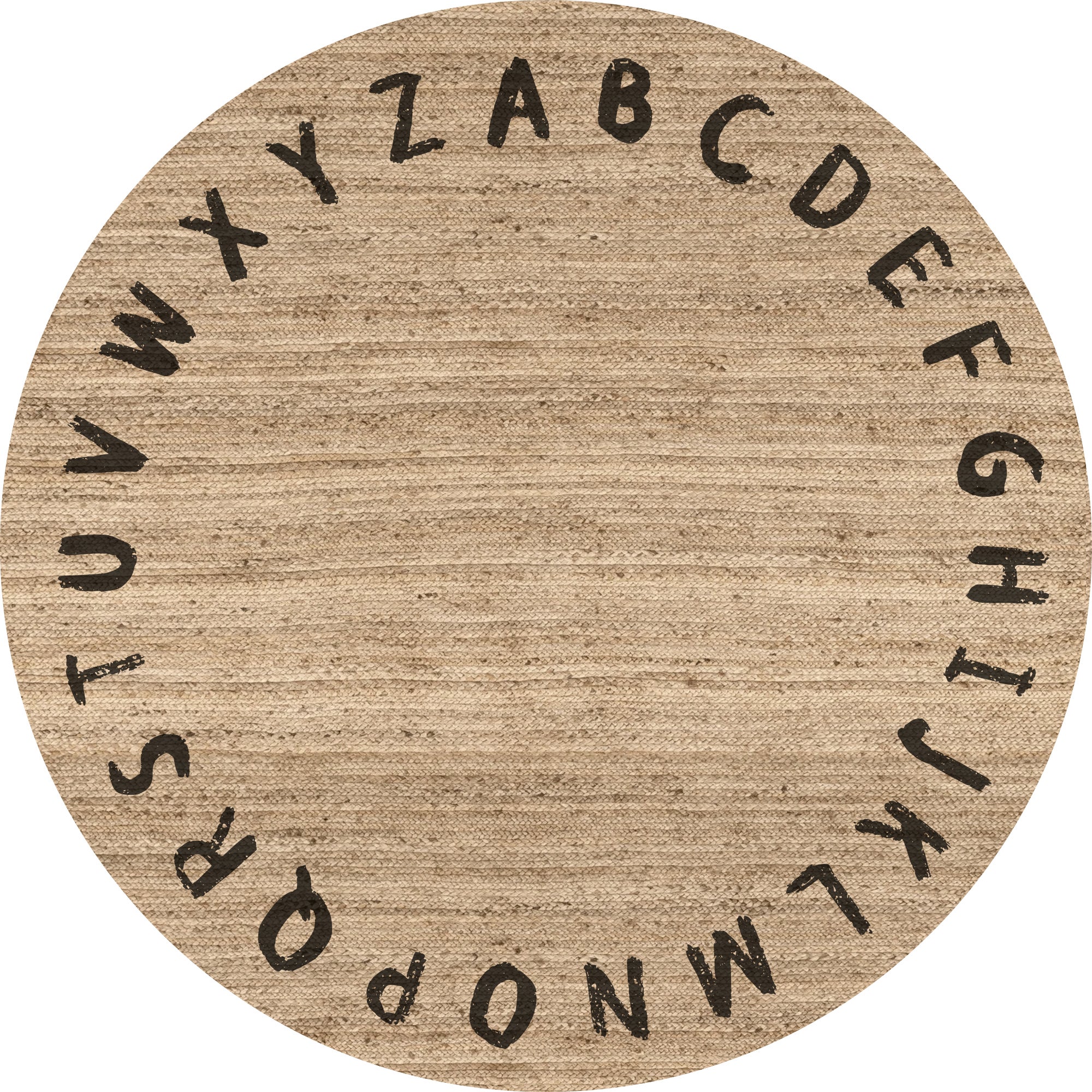 ABC Dywan winylowy czarna [średnica] 100 cm - PVC antypoślizgowa, winylowa do pokoju dziecięcego, trudnopalna i zmywalna