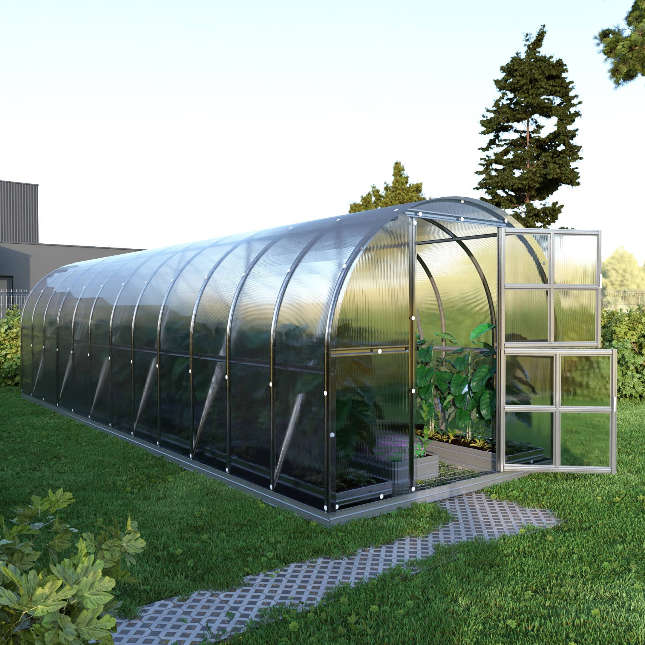 Szklarnia KLASIKA ARCH 3 x 8 m (24 m²), 4 mm z powłoką z poliwęglanu 1szt.