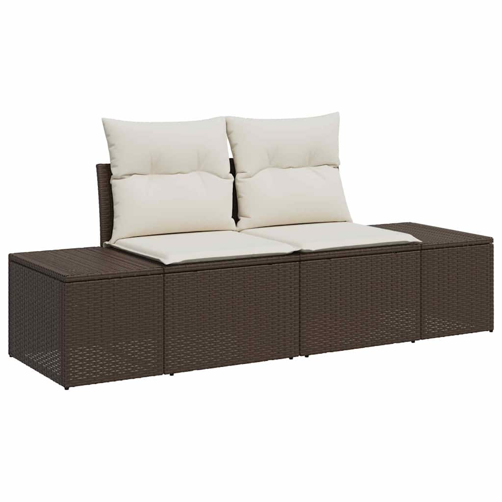 Sofa Ogrodowa Dwuosobowa z Poduszką Brązowa