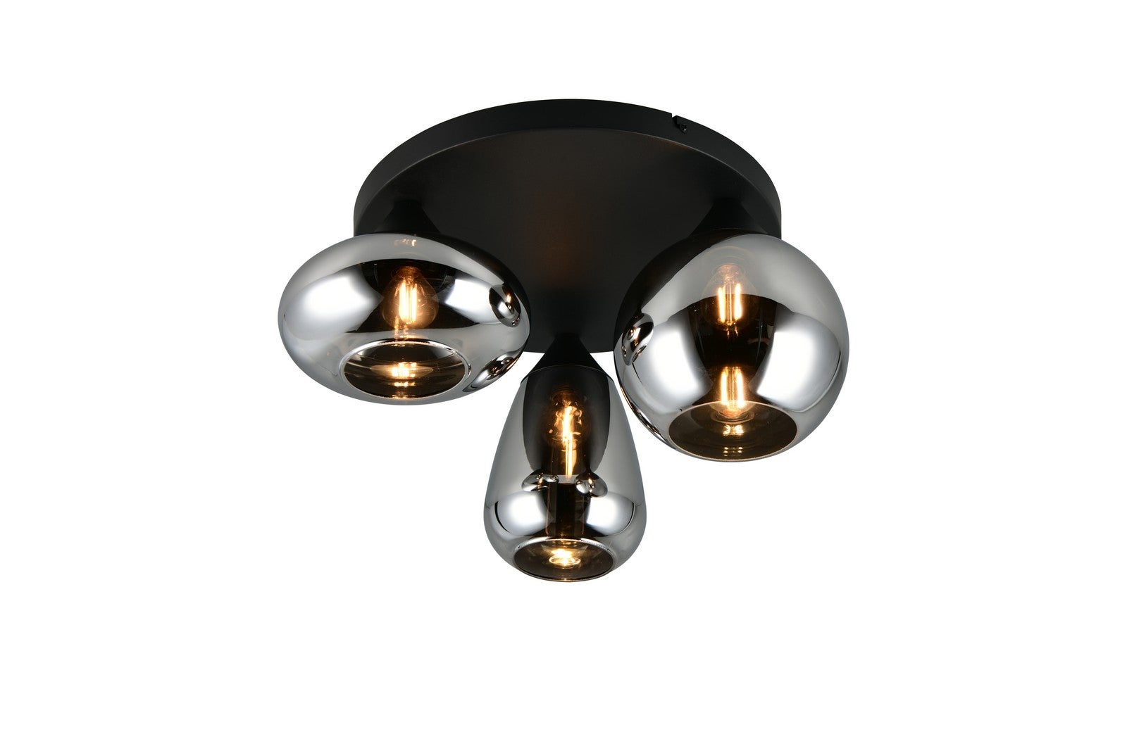 Lampa wisząca VESTARI czarny matowy-chromowany 3xE14x10W szkło wym:24,5x48,5x48,5cm IP20 Trio