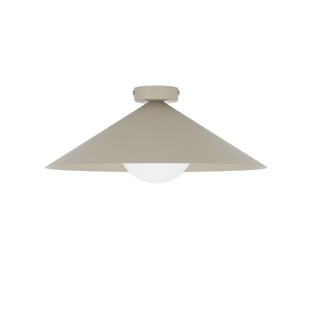 Lampa sufitowa minimalistyczna beżowo-biała szklana kula stożek fi40cm 1xE14 10W MONO Emibig