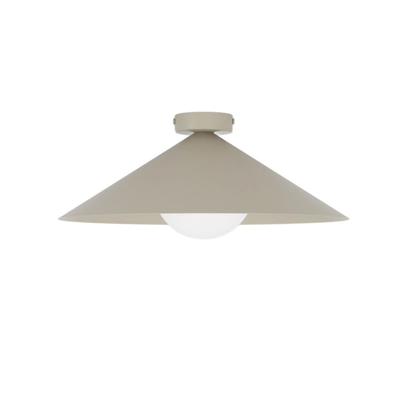 Lampa sufitowa minimalistyczna beżowo-biała szklana kula stożek fi40cm 1xE14 10W MONO Emibig