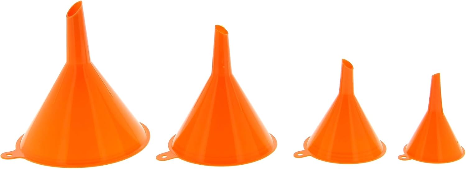 Lot de 4 entonnoirs en plastique pour huile, carburant et flues samochody – Kompatybilne avec la cuisine et la domotique