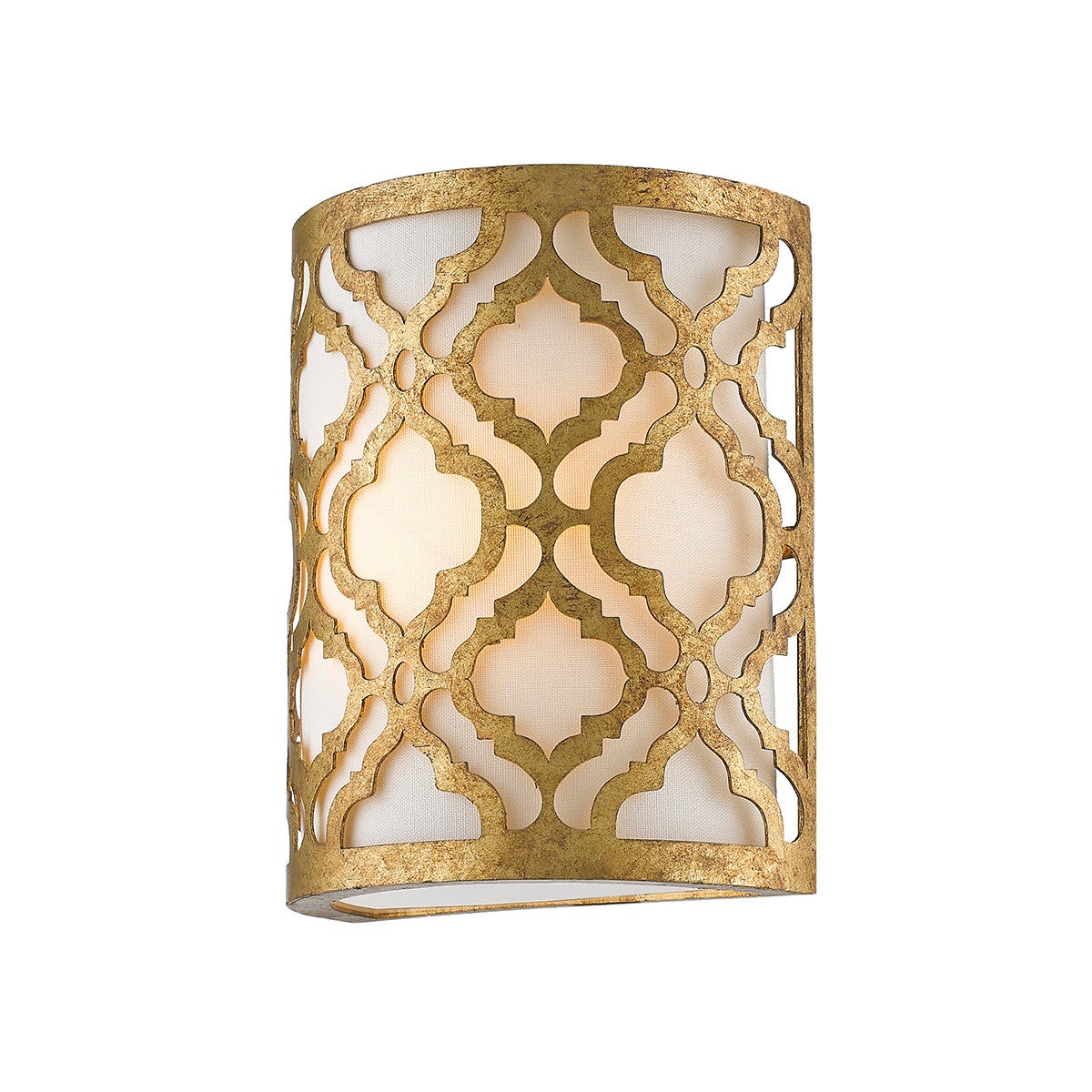 Kinkiet designerski złoty lniany abażur Arabella 1xE27 60W Gilded Nola