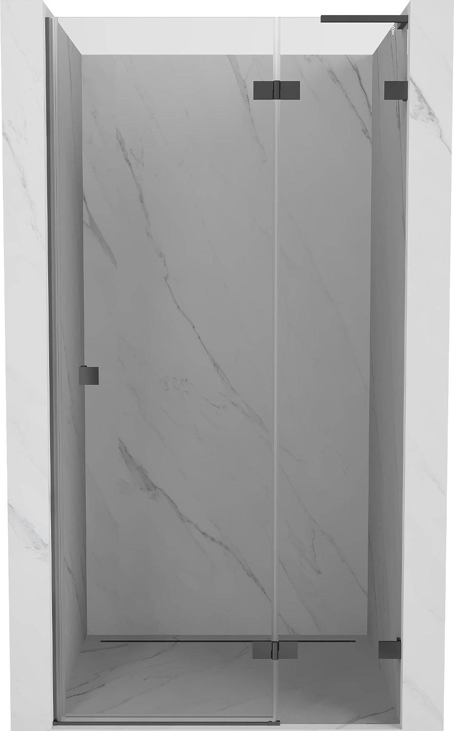 Mexen Lunar L drzwi prysznicowe uchylne prawe 70 cm, transparent, gun metal - 834L-070-000-95-00-P