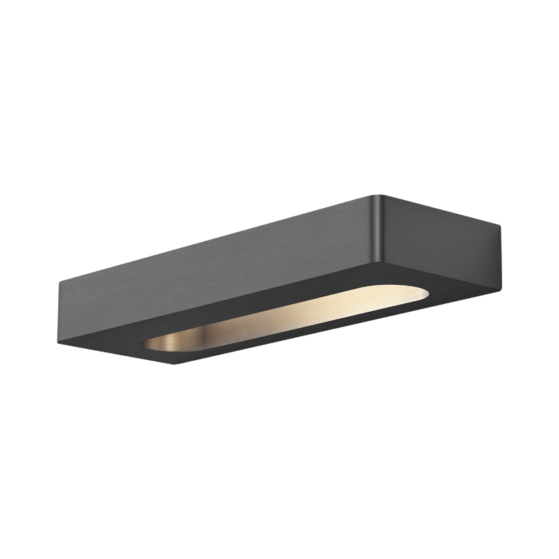 Kinkiet LED HELIOS 13 W, podwójna emisja, IP54, 3000 K, kolor tytanowy – minimalistyczny i kompaktowy design do oświetlenia wnętrz – Rossini Group