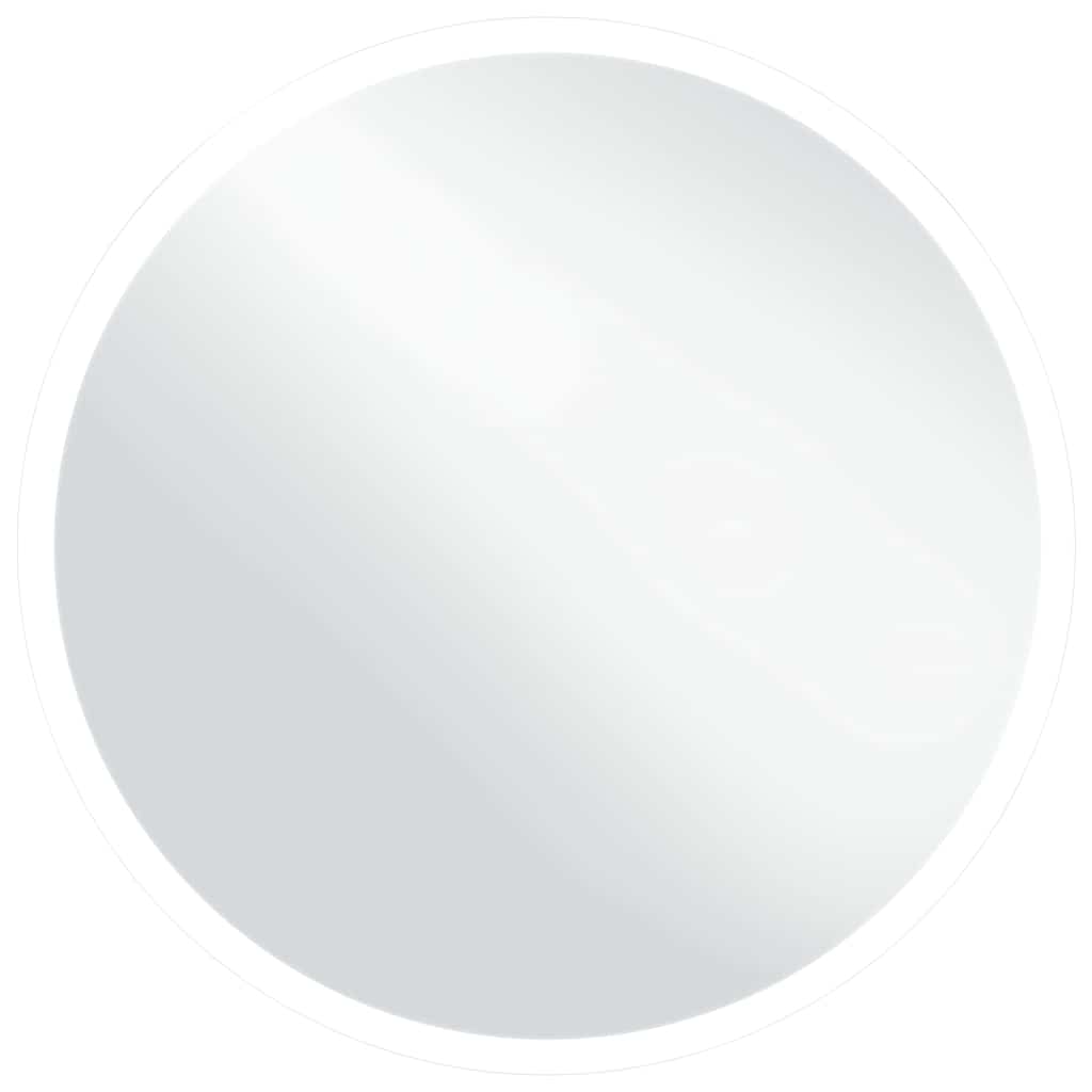 Lustro Łazienkowe Ścienne Okrągłe 80x80 cm z LED z Ramą IP44 Srebrne