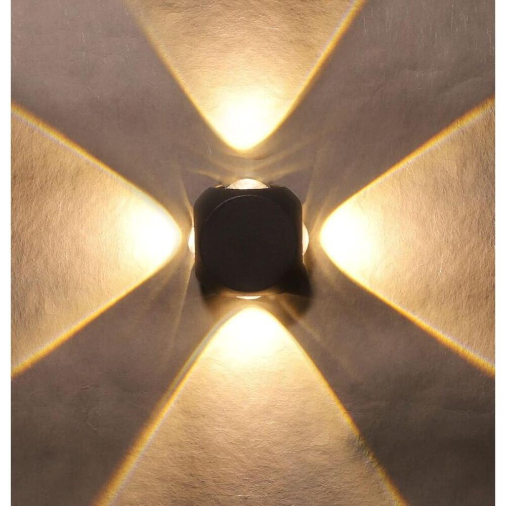 4-kierunkowa lampa ścienna LED z rozdzielaczem, ciepła biel, obudowa aluminiowa odporna na deszcz i wstrząsy IP65
