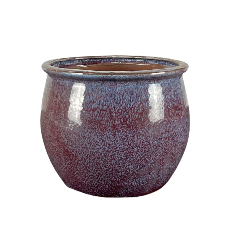 Donica ceramiczna Provencelia NEWTON Liliowy, sred.21 x H23 cm, mrozoodporna, rękodzieło, szkliwiona