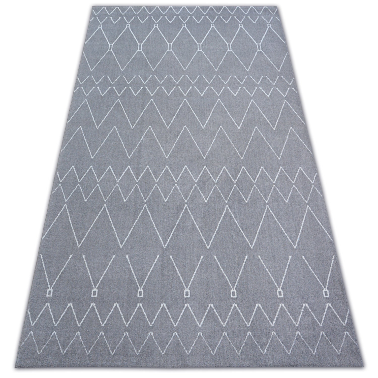 Dywan SENSE Micro 81249 ZYGZAK ETNO srebrny/biały 120x170 cm