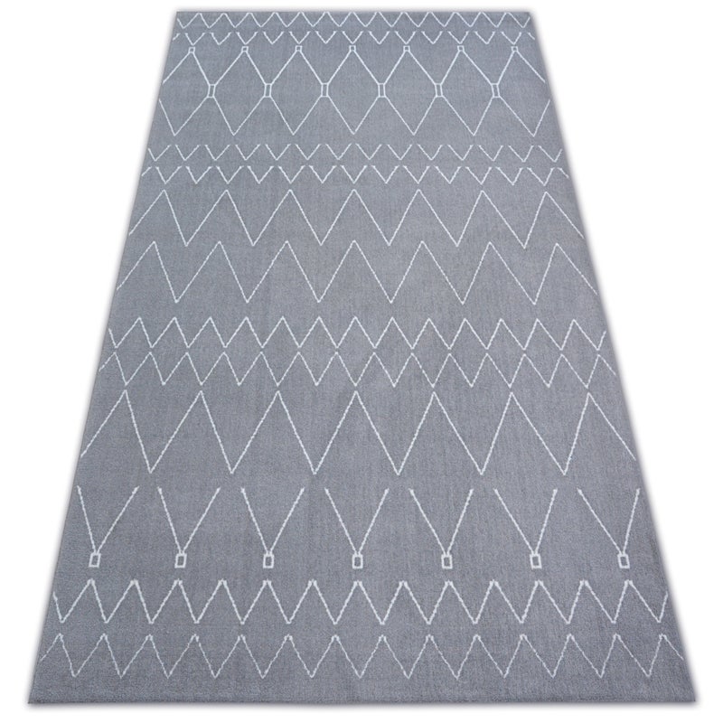 Dywan SENSE Micro 81249 ZYGZAK ETNO srebrny/biały 120x170 cm