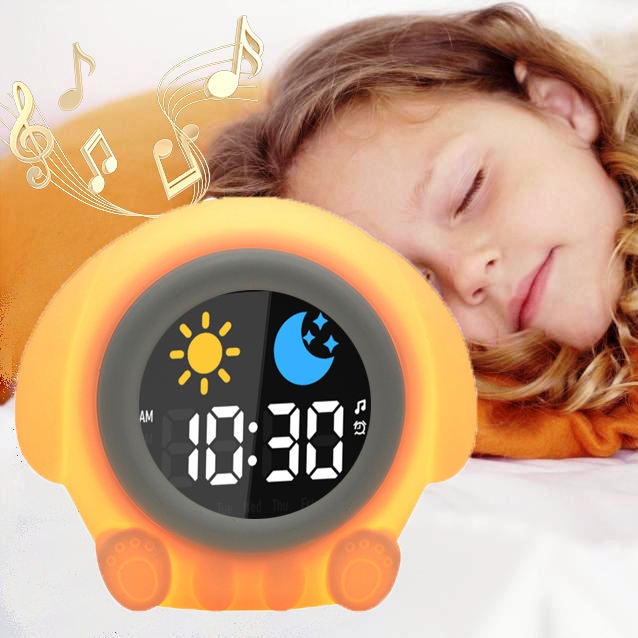 Budzik dla dzieci ładowalny budzik funkcja drzemki dzień noc regulowana jasność ekranu kolory piosenki automatyczne wyłączanie zasilania