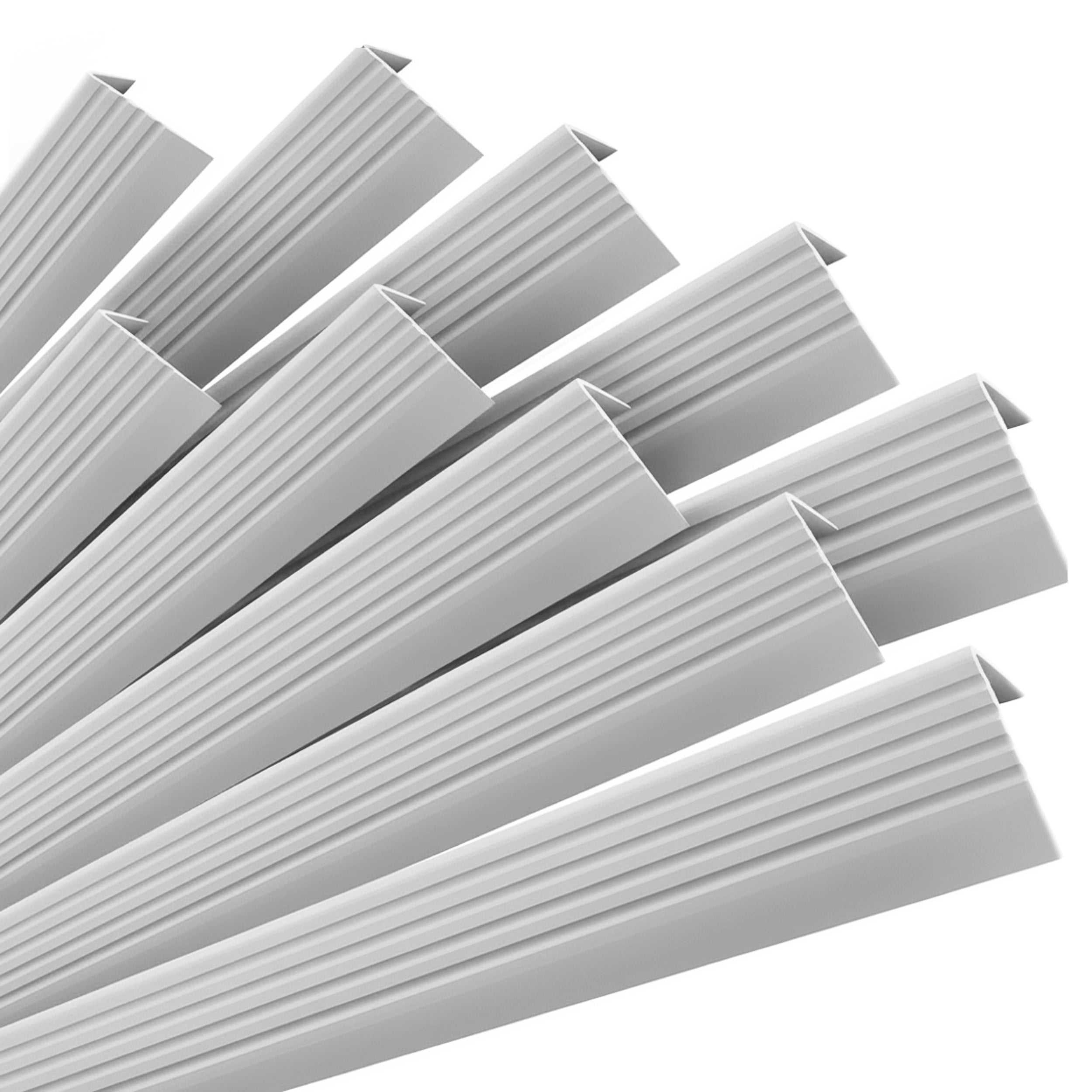 10x Profil schodowy samoprzylepny 50x42 mm PVC na krawędzie stopni z ryflowaniem - 100 cm, jasnoszary