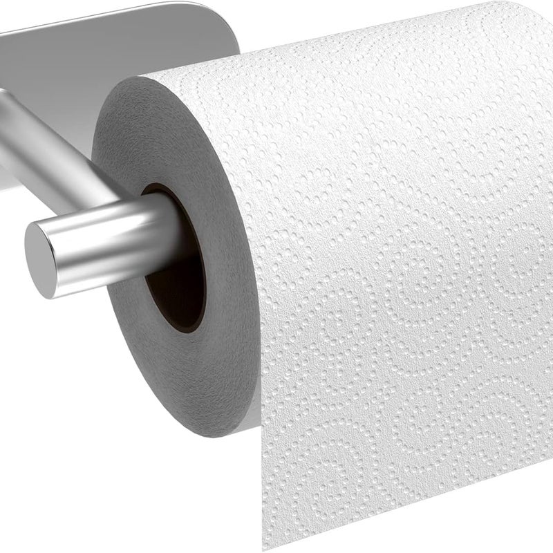 (Srebrny) Uchwyt na papier toaletowy, samoprzylepny uchwyt na papier toaletowy, uchwyt na papier toaletowy ze stali nierdzewnej, ścienny uchwyt