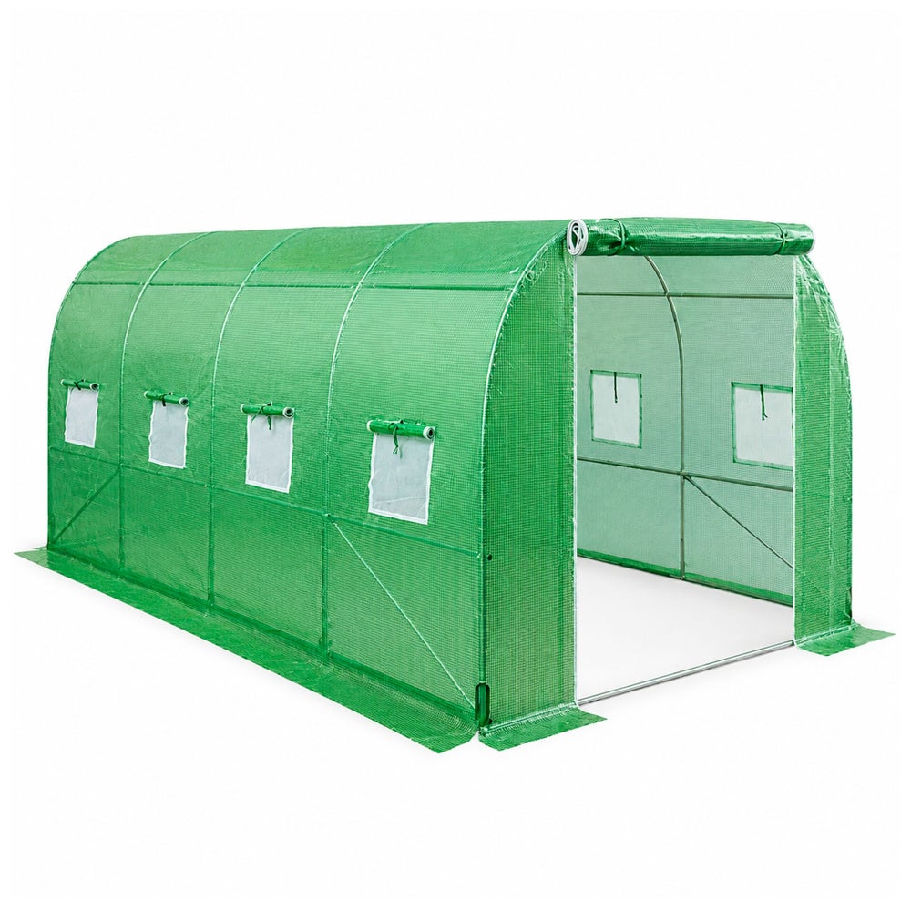 Tunel Ogrodowy Foliowy Szklarnia Na Warzywa Okna Zielony UV 4x2,5x2 M 10M²