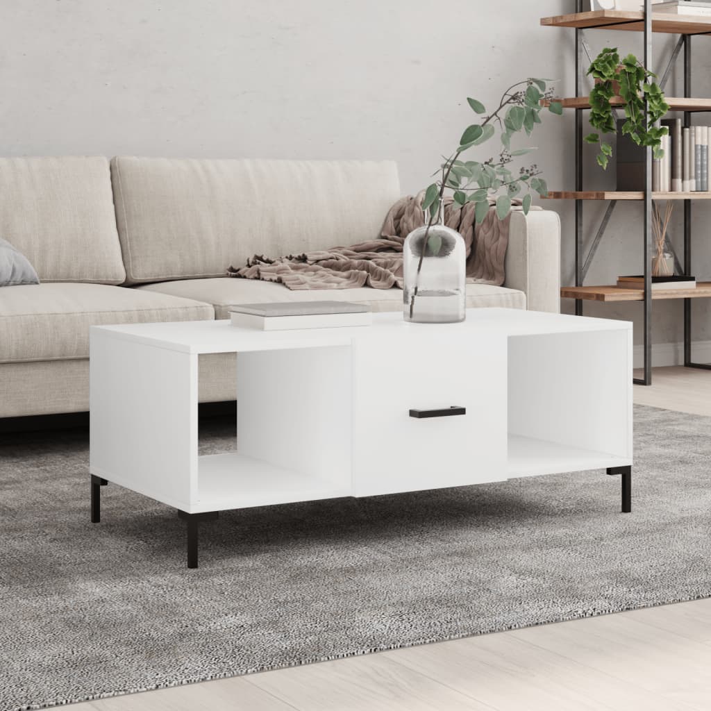Stolik kawowy, biały, 102x50x40 cm, materiał drewnopochodny vidaXL