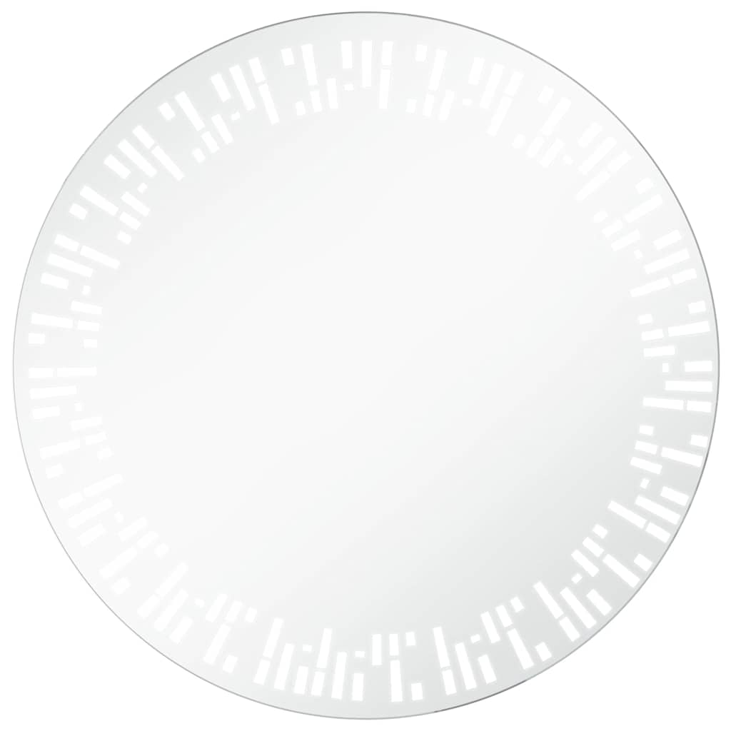 Lustro Łazienkowe Ścienne Okrągłe 80x80 cm z LED z Ramą IP44 Srebrne