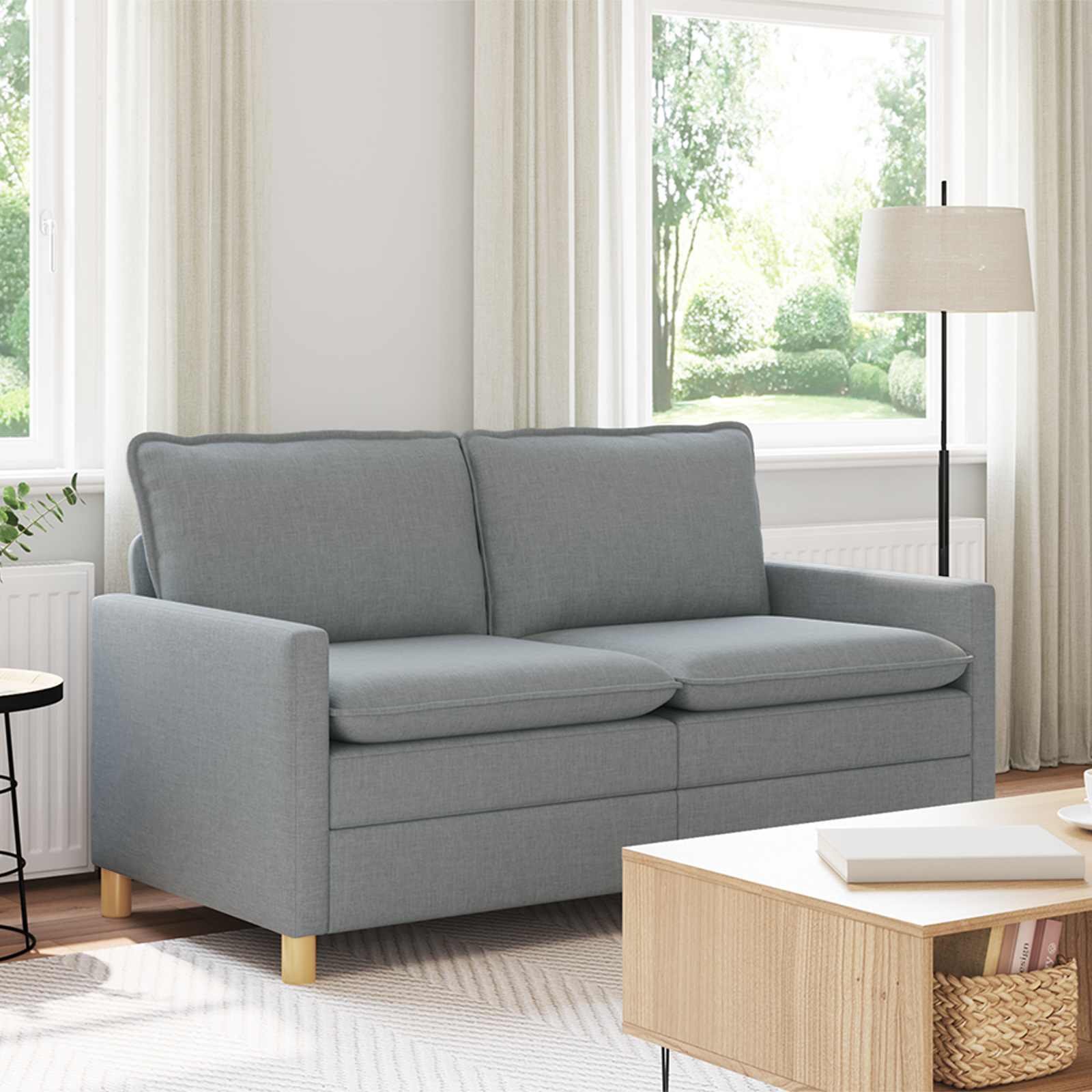 Sofa jasnoszary 156 x 81 x 87,5 cm tkanina vidaXL