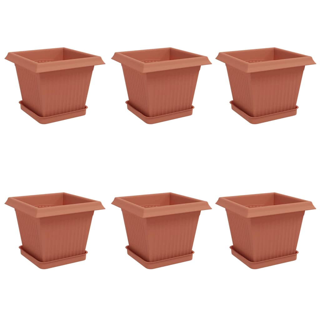 Doniczki 6 pcs Czerwony ceglasty 20 x 20 x 16 cm