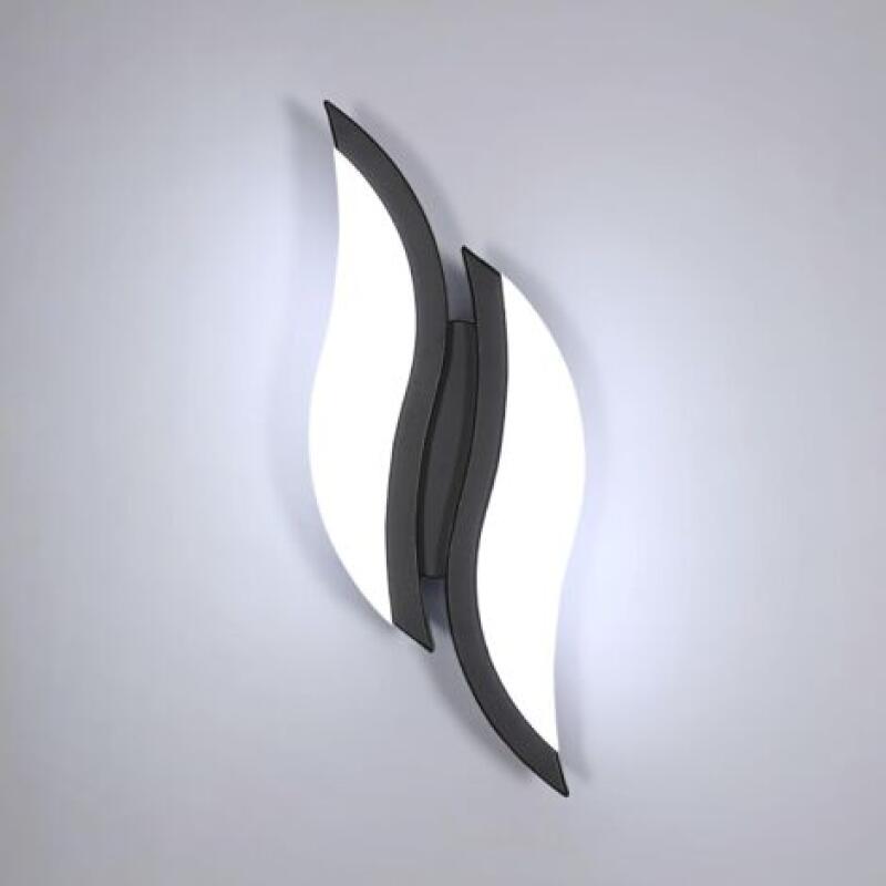 Kinkiet wewnętrzny LED, nowoczesny styl, 10 W, czarny materiał akrylowy, odpowiedni do sypialni i klatek schodowych, białe światło.