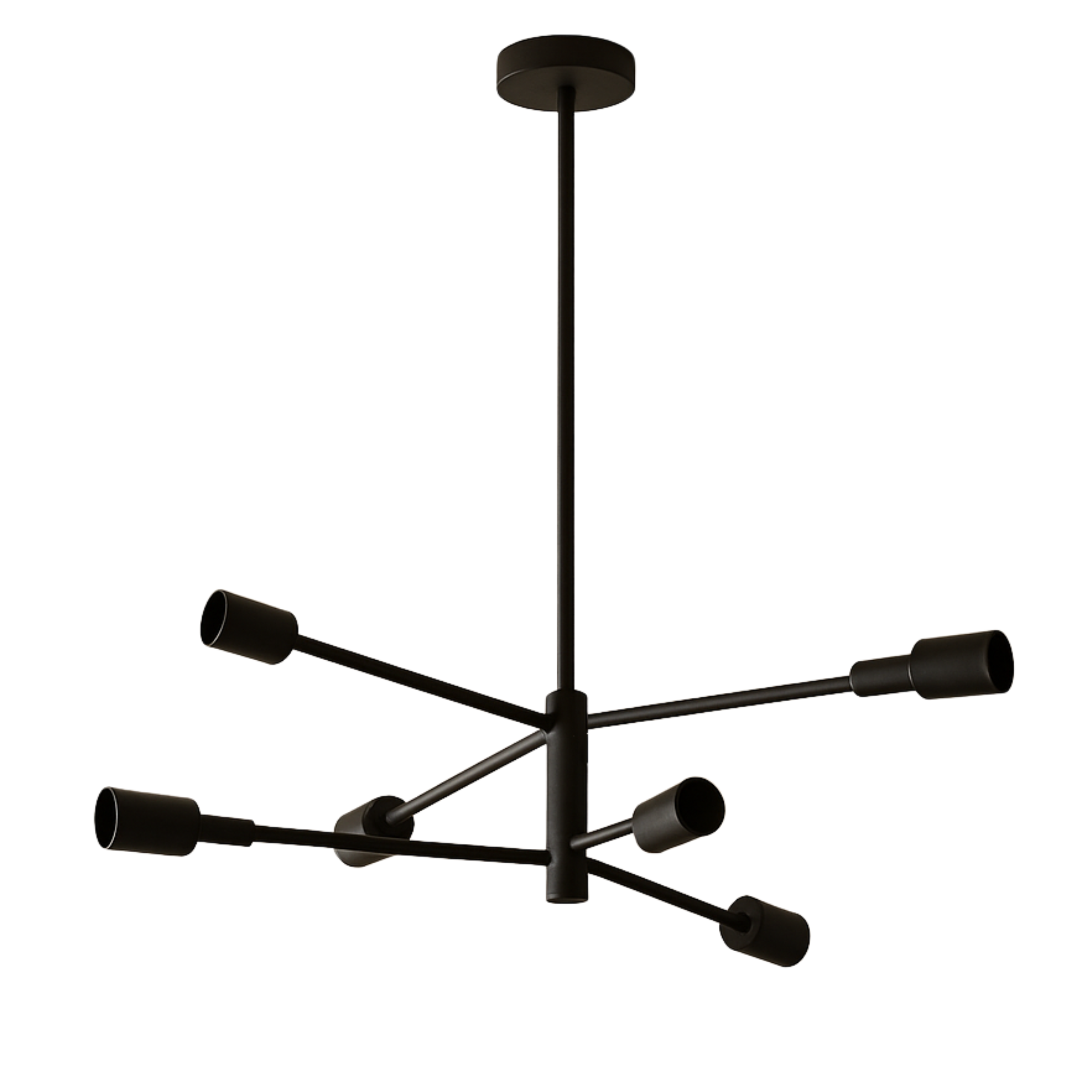 Lampa sufitowa wisząca 6x E27 Czarna Nowoczesna LOFT 6-punktowa metalowy Żyrandol do salonu - LEDHOFF