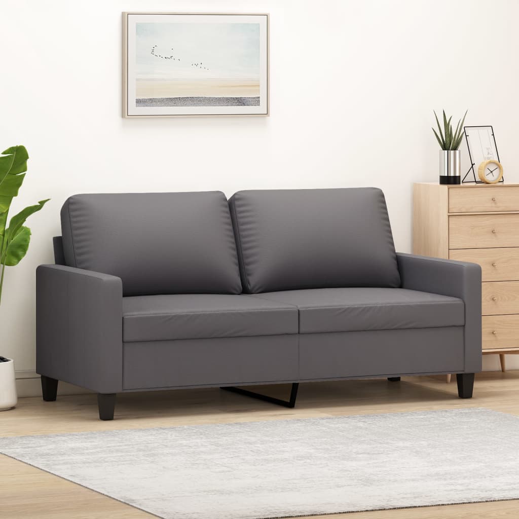 2-osobowa sofa, szary, 140 cm, sztuczna skóra vidaXL
