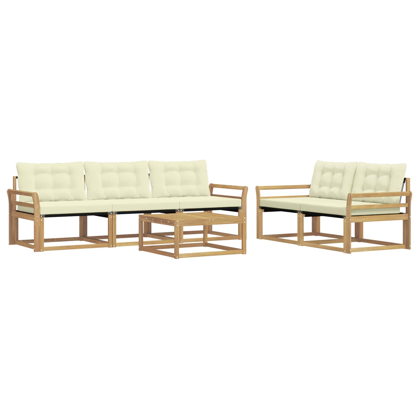 Zestaw sof na zewnątrz 6 pcs Biały i kremowy 79 x 79 x 37 cm
