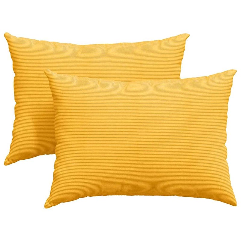 Poduszki na sofę 2 pcs Jasnożółty 70 x 50 cm Tkanina sztruksowa