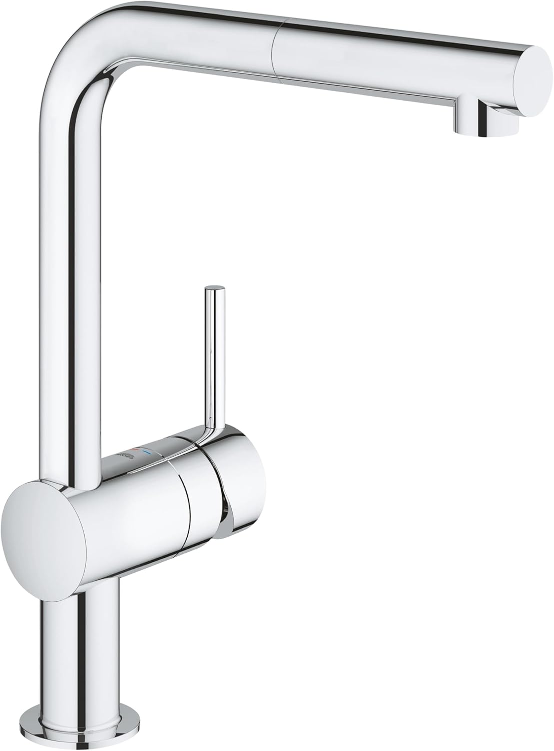 Bateria zlewozmywakowa z wyciąganą wylewką (wylewka w kształcie litery L, obrót 360°, wyciągana wylewka, głowica ceramiczna 46 mm)