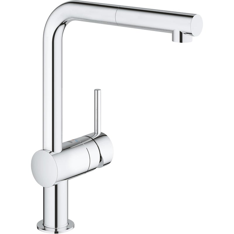 Bateria zlewozmywakowa z wyciąganą wylewką (wylewka w kształcie litery L, obrót 360°, wyciągana wylewka, głowica ceramiczna 46 mm)