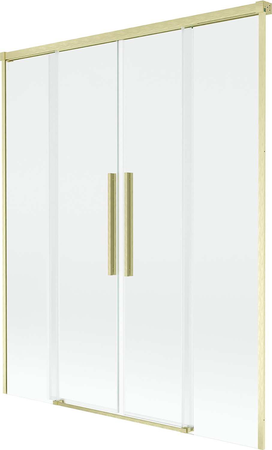 Mexen Rox parawan nawannowy 2-skrzydłowy rozsuwany 160 x 150 cm, transparent, złoty szczotkowany - 8C9-160-002-55-00