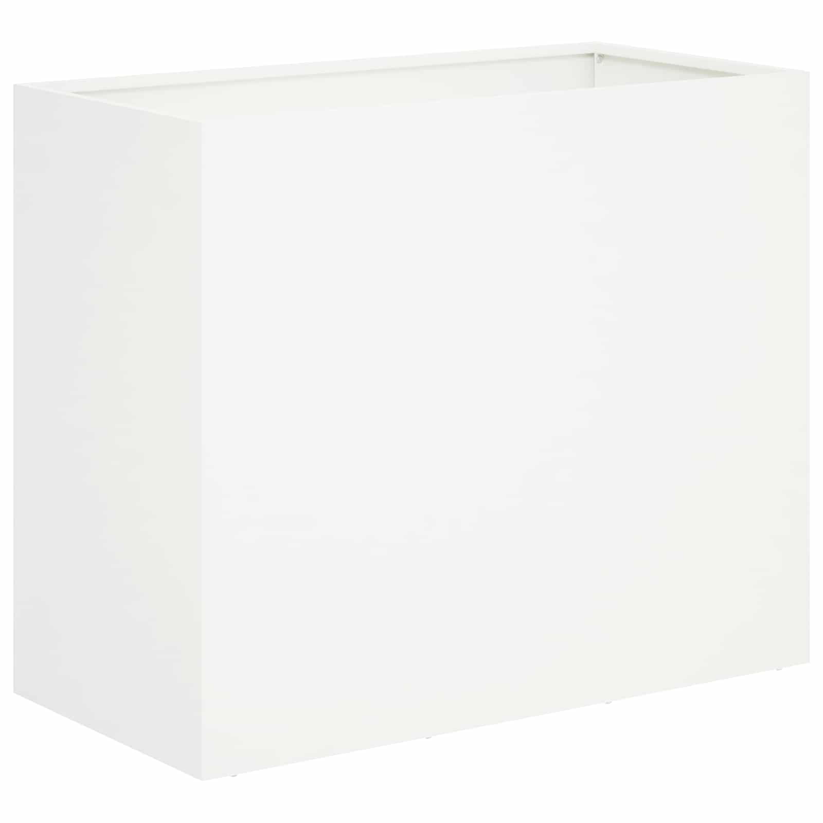 Donica Ogrodowa Stalowa 60x30x50 cm Biała na Taras na Balkon na Kwiaty