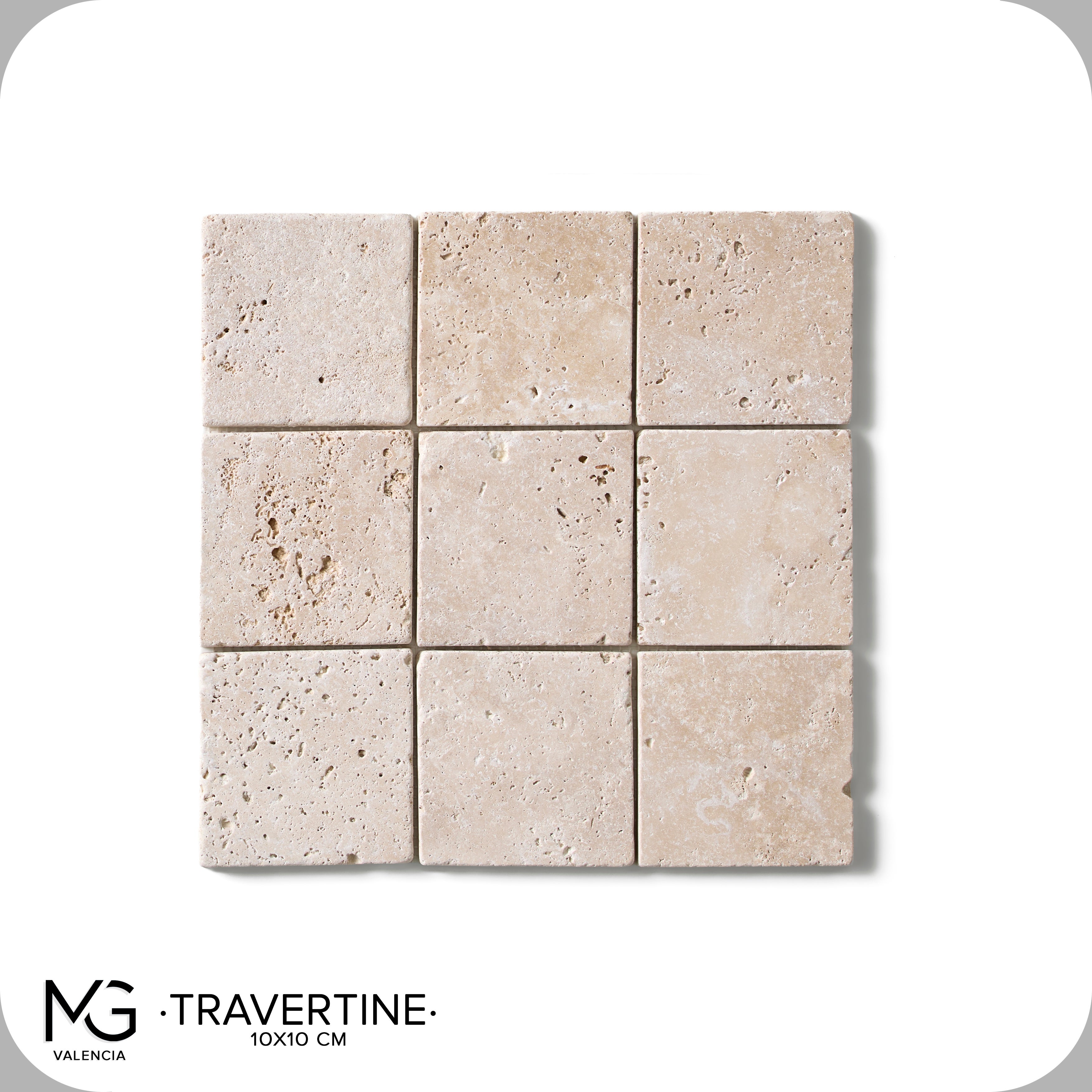 Mozaika z naturalnego trawertynu 30 x 30 cm | TRAVERTINE 10x10 | (Opakowanie 11 siatek = 1 m²)