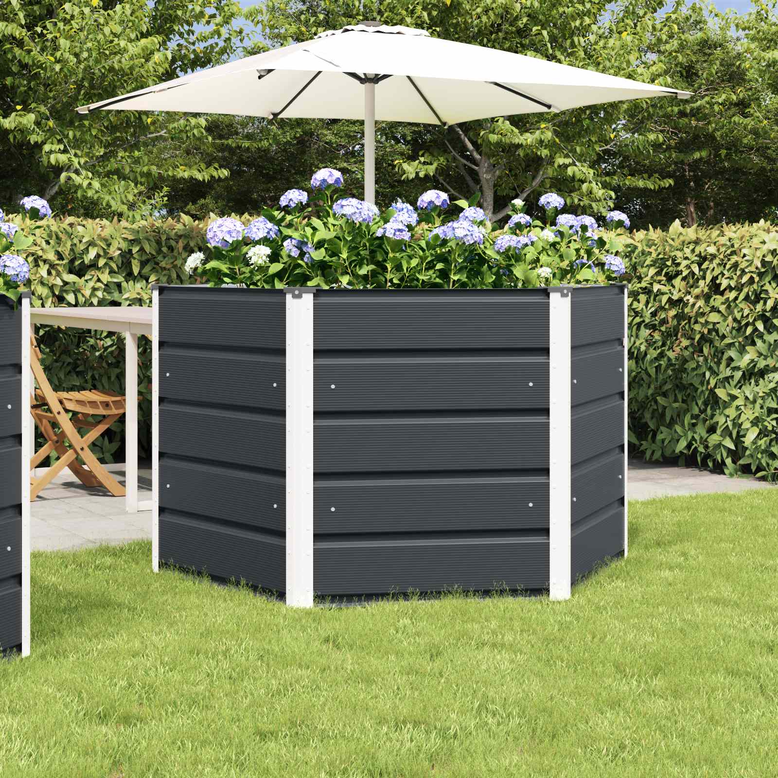 Donica Antracyt 129 x 129 x 75 cm Stal vidaXL