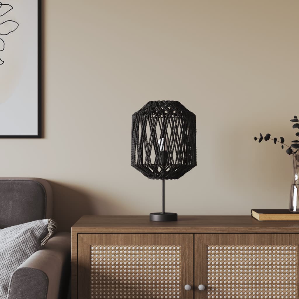 Klosz do lampy, czarny, Ø23x28 cm, żelazo i papier vidaXL