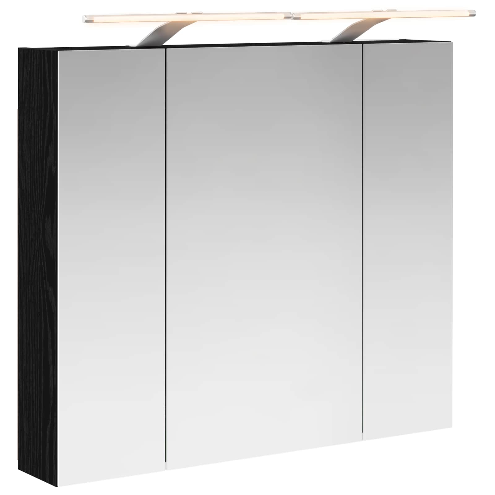 Szafka z lustrem do łazienki Czarny Dąb 80 x 14.5 x 70 cm