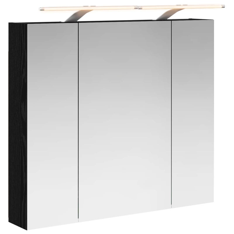 Szafka z lustrem do łazienki Czarny Dąb 80 x 14.5 x 70 cm