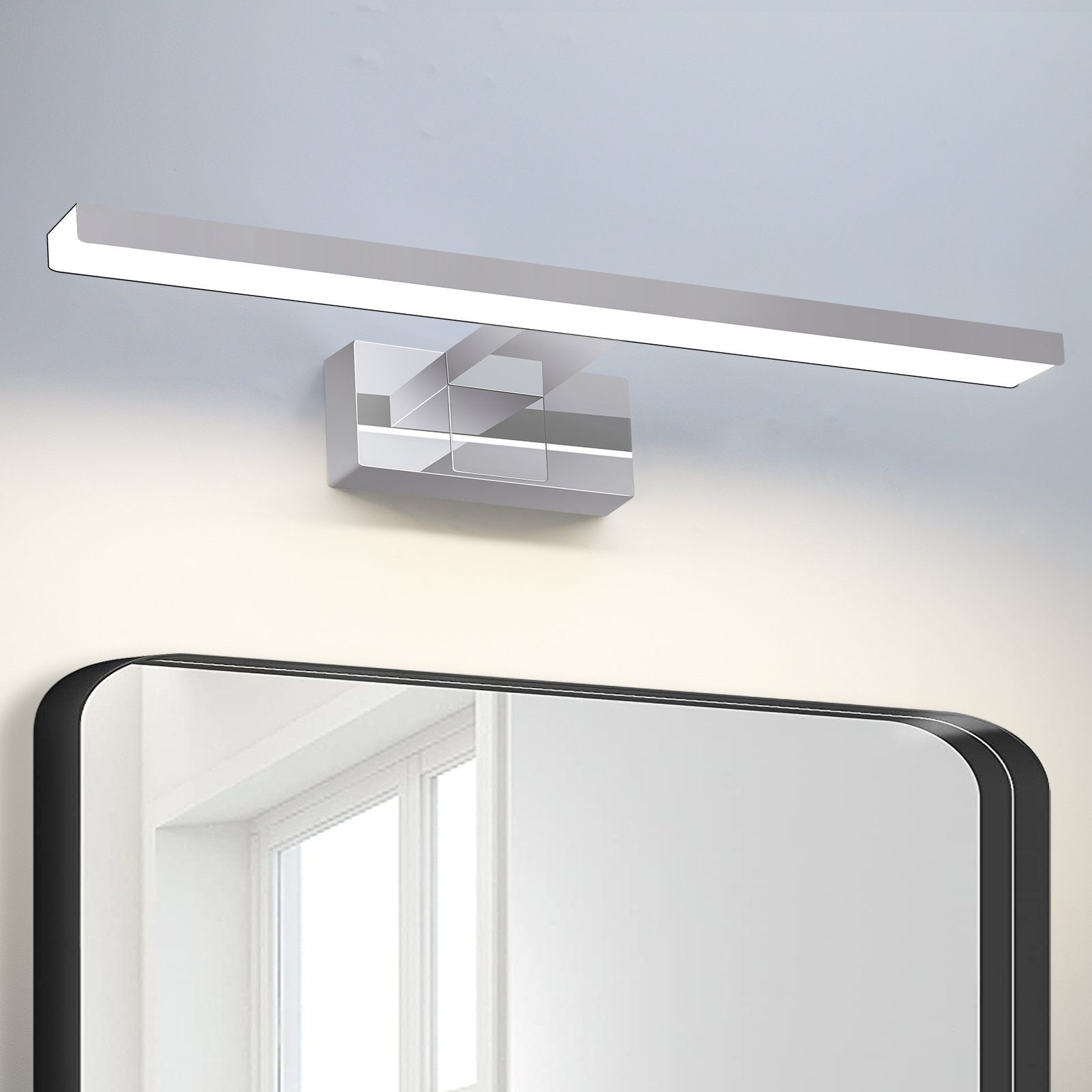 HAWUE Lampa łazienkowa LED, lampa lustrzana - chromowana lampa łazienkowa