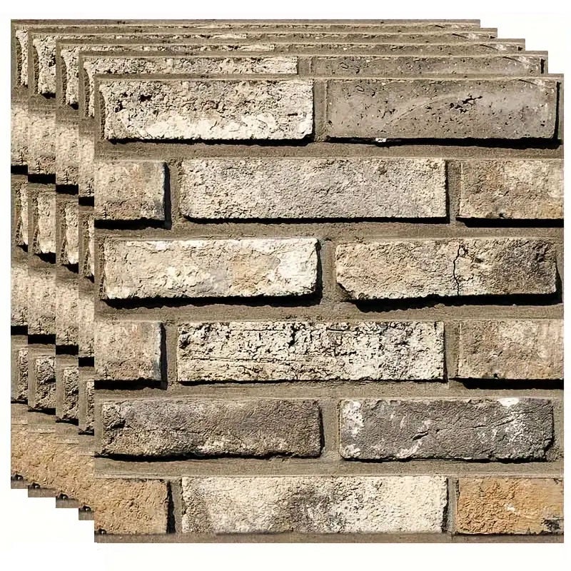 Zestaw 10 teksturowanych naklejek ściennych 3D - efekt kamienia i cegły - do szybkiego montażu - dekoracja biura i pokoju dziecięcego - 30x30cm