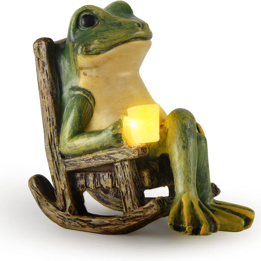 Statua żaby solarnej o wysokości 10 cm, dekoracja biurowa, dekoracja na Halloween do patio, na ganek, do domu, do ogrodu, rzeźba, prezenty