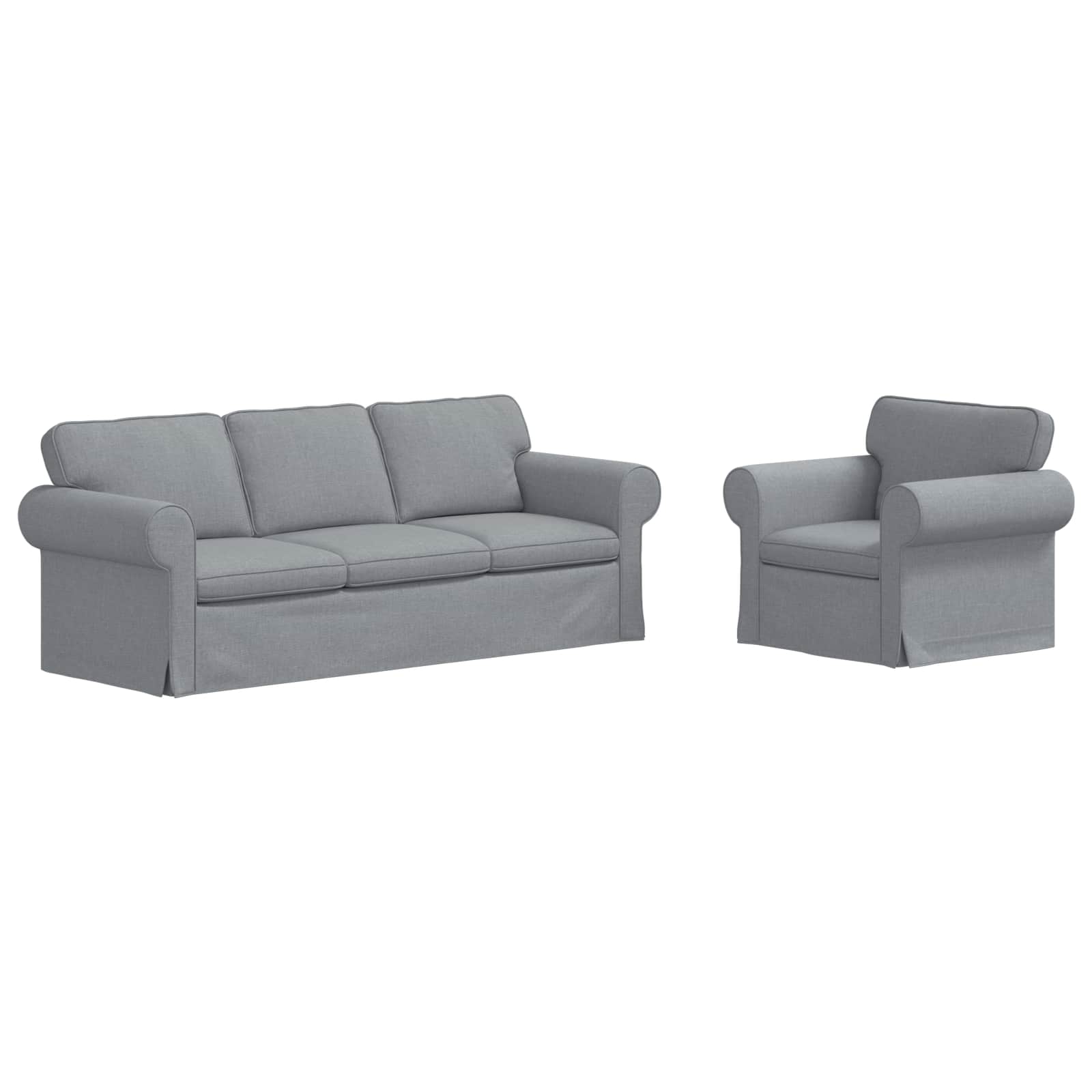 Zestaw Sof 2 pcs Jasnoszary 215 x 82 x 80 cm tkanina