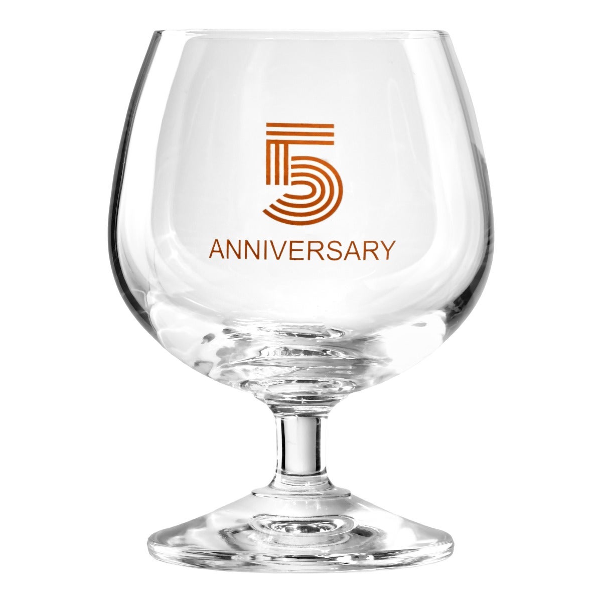 KROSNO Zdobiony kieliszek z napisem 5 ANNIVERSARY, 5 ROCZNICA 230 ml