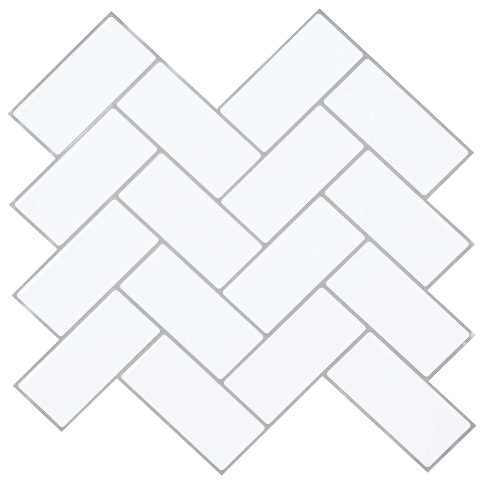Płytka w jodełkę 20 pcs Biały szary 30 x 30 cm Poliuretan i PET vidaXL