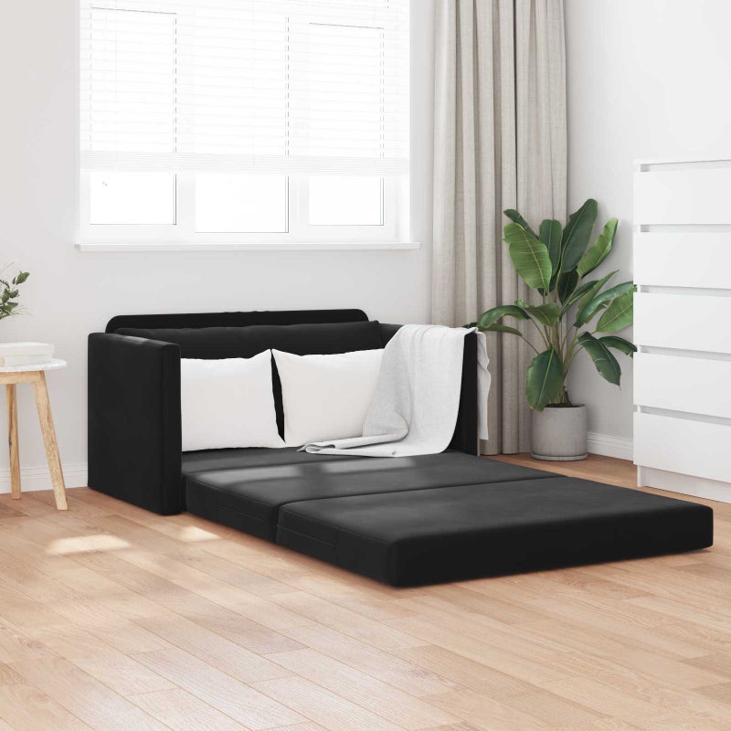 Sofa Bed Czarny 124 x 71 x 78 cm Aksamit vidaXL