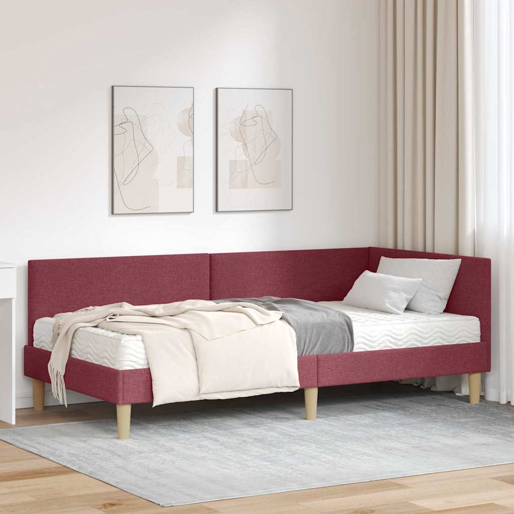 Rama Łóżka Narożnego z Materacem Inny 2 pcs Szary tkanina vidaXL