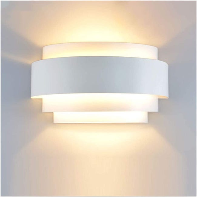 Nowoczesna metalowa lampa ścienna w kształcie półksiężyca, biała lampa do wnętrz, do stosowania na schodach, w korytarzu, w kinie domowym, w sypialni