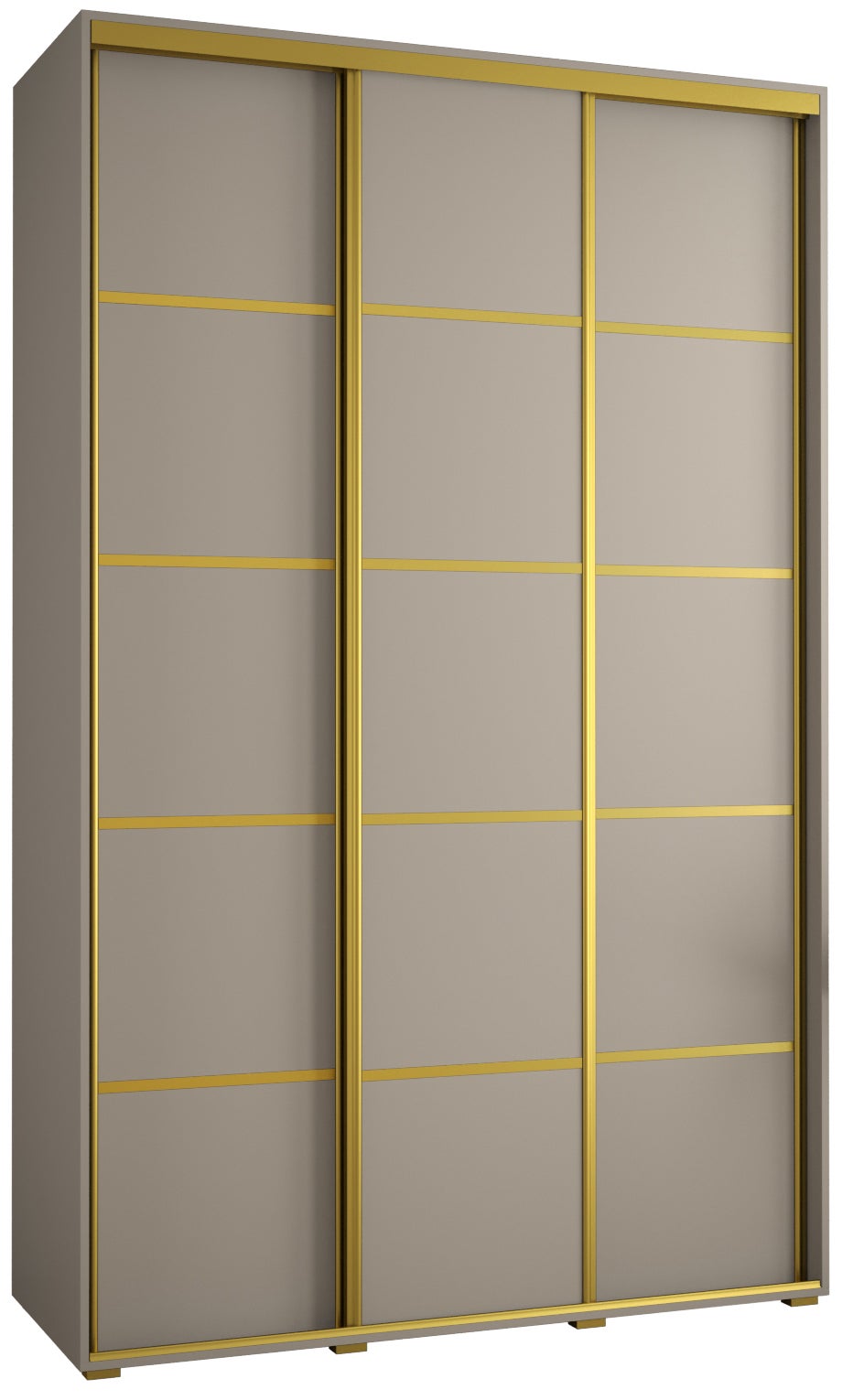Szafa przesuwna wysoka Dakota 4 150 x 45 x 235,2 cm kaszmir + u. Złoty - Abiks Meble