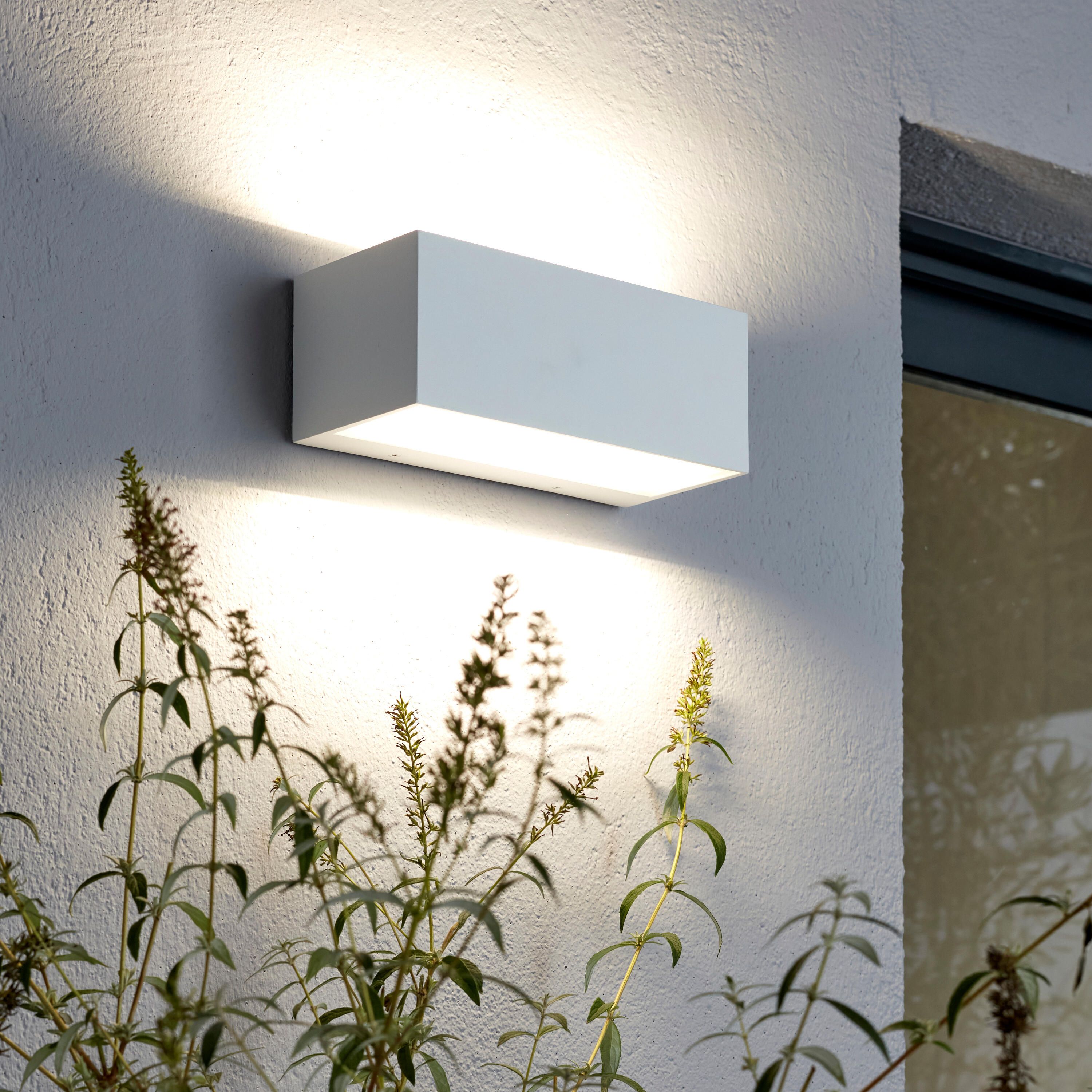Lampa ścienna zewnętrzna LED BRANDSEN - 2100 LM - 4000 K - Biały - Aluminium - Szkło - INSPIRE